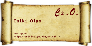 Csiki Olga névjegykártya